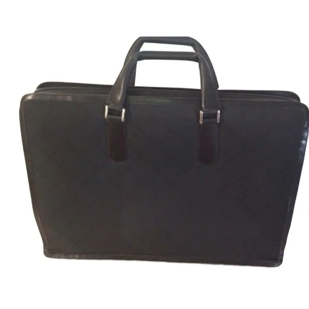 St. John Briefcase/Large Satchel/Black With Gold Hardware